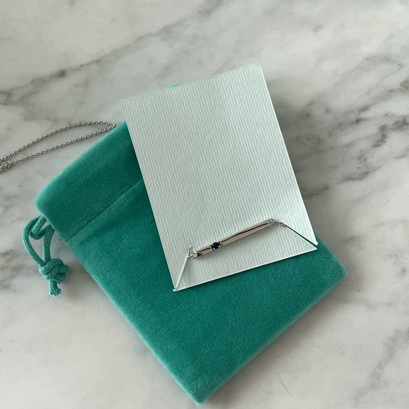 Brilliant Earth Sapphire Pendant Bar Necklace - Picture 2 of 3